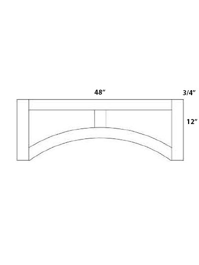 Double Shaker Smoky Grey 48″ Raised Panel Door Valance