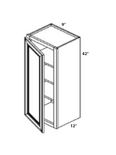 Double Shaker White 9×42 Single Door Wall Cabinet