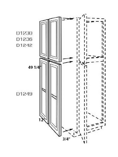 Perla 12×49 Decorator Matching Door for Tall Cabinets
