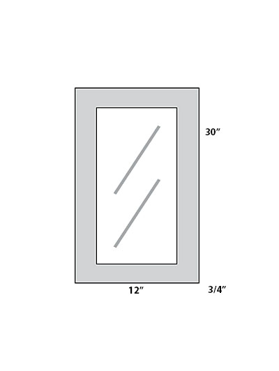 Double Shaker White 12×30 Glass Door