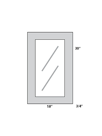 Weston Shaker 18×30 Glass Door