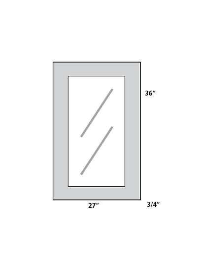 Double Shaker Smoky Grey 27×36 Glass Door (Pair)