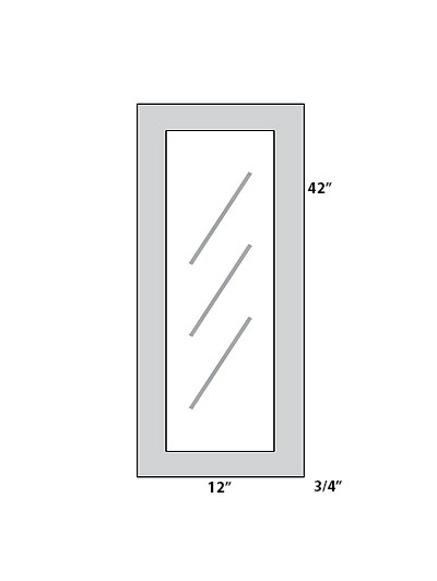 Double Shaker White 12×42 Glass Door