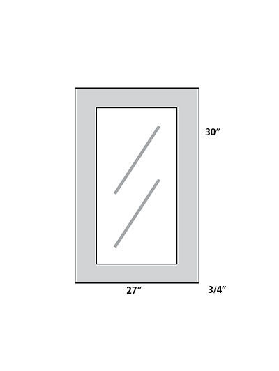 Double Shaker Smoky Grey 27×30 Glass Door (Pair)