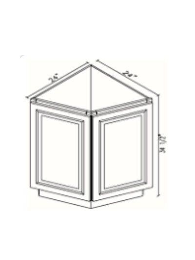 Rockport Walnut 24″ Double Door Angle Base Cabinet