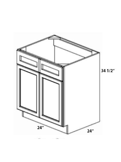 True Dove Shaker 24″ Double Door Sink Base Cabinet