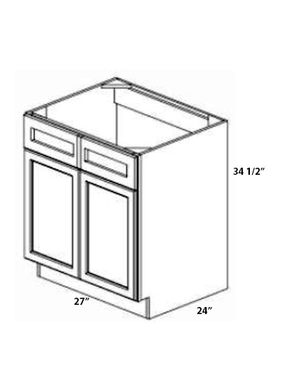 Rockport Grey 27″ Double Door Sink Base Cabinet