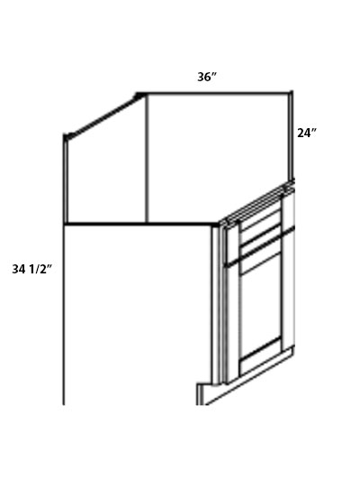 Rockport White 36″ Base Diagonal Corner Cabinet