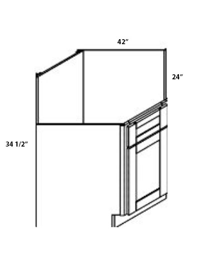Rockport Walnut 42″ Base Diagonal Corner Cabinet
