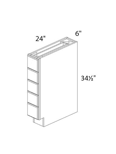 Rockport Grey 6″ Five Drawer Stack Base Cabinet