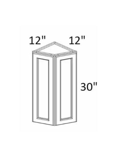 Rockport Grey 12″x30″ Double Door Angle Wall Cabinet