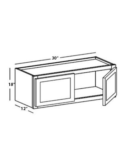 Rockport Walnut 30″x18″ Double Door Bridge Wall Cabinet