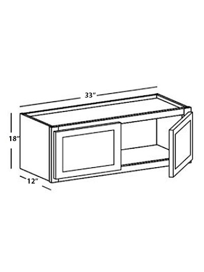 Rockport Walnut 33″x18″ Double Door Bridge Wall Cabinet