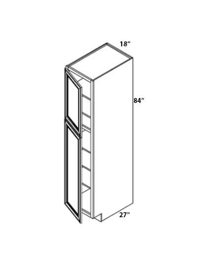 Rockport Grey 18″x84″x27″ Double Door Pantry Cabinet