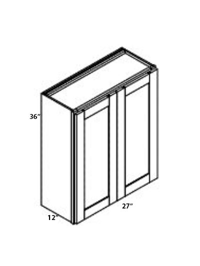 Pristine White Shaker 27″x36″ Double Door Wall Cabinet