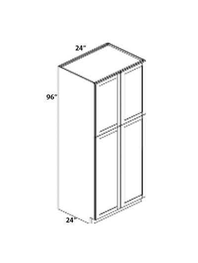 Pristine White Shaker 24″x96″ Four Door Pantry Cabinet