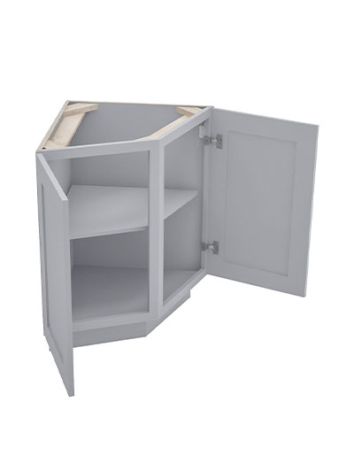 Lait Grey Shaker 24 in. W x 24 in. D x 34.5 in H Angle Base End Cabinet