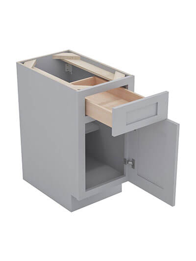Lait Grey Shaker 15 in. W x 24 in. D x 34.5 in. H Single Door Base Cabinet