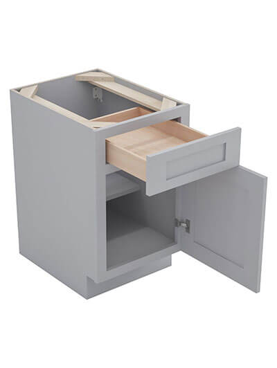 Lait Grey Shaker 18 in. W x 24 in. D x 34.5 in. H Single Door Base Cabinet