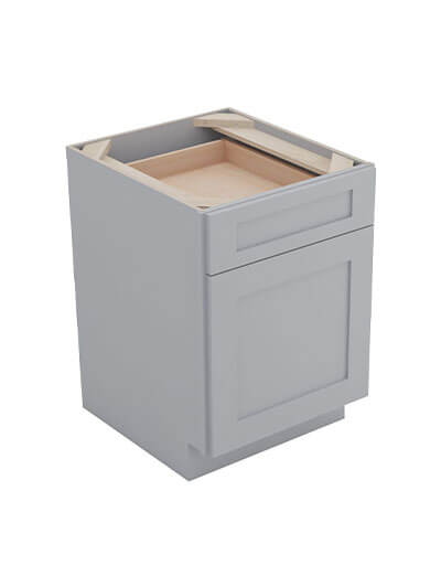 Lait Grey Shaker B21 1 Drawer 1 Door Base Cabinet Closed