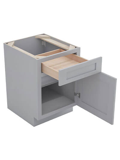 Lait Grey Shaker 21 in. W x 24 in. D x 34.5 in. H Single Door Base Cabinet