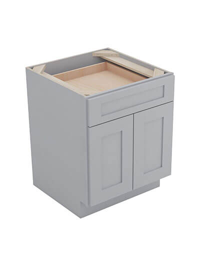 Lait Grey Shaker B24b 1 Drawer 2 Door Base Cabinet Closed