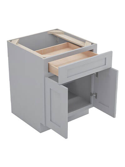 Lait Grey Shaker 24 in. W x 24 in. D x 34.5 in. H Double Door Base Cabinet