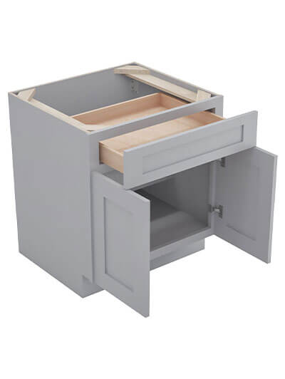 Lait Grey Shaker 30 in. W x 24 in. D x 34.5 in. H Double Door Base Cabinet