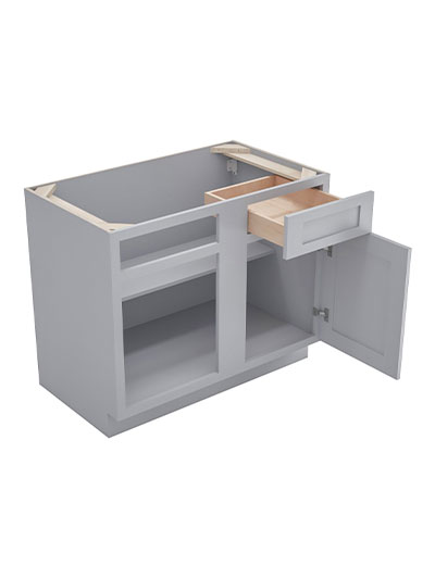 Lait Grey Shaker 42 in. W x 24 in. D x 34.5 in. H Blind Corner Base Cabinet