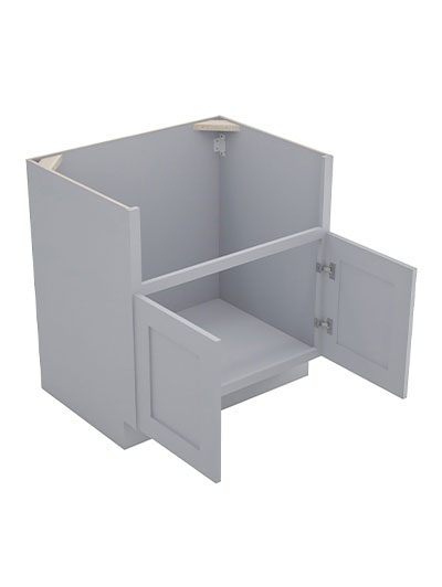 Lait Grey Shaker 36 in. W x 24 in. D x 34.5 in. H Double Door Farm Sink Base Cabinet