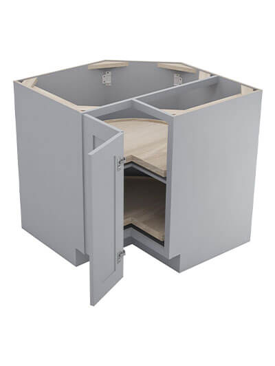 Lait Grey Shaker 33 in. W x 24 in. D x 34.5 in. H Lazy Susan Base Cabinet