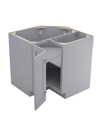 Lait Grey Shaker 36 in. W x 24 in. D x 34.5 in. H Easy Reach Corner Cabinet