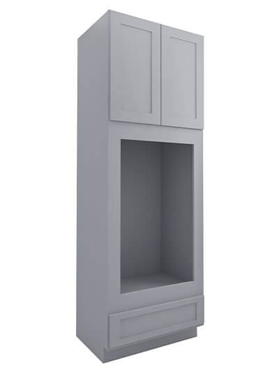 Lait Grey Shaker Om3390b 1 Drawer 2 Door Double Oven Cabinet Closed