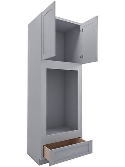 Lait Grey Shaker 33 in. W x 24 in. D x 96 in. H Double Oven Cabinet
