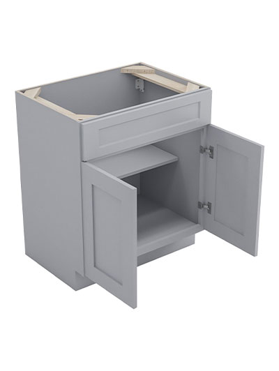 Lait Grey Shaker 30 in. W x 21 in. D x 34.5 in. H Sink Base Vanity