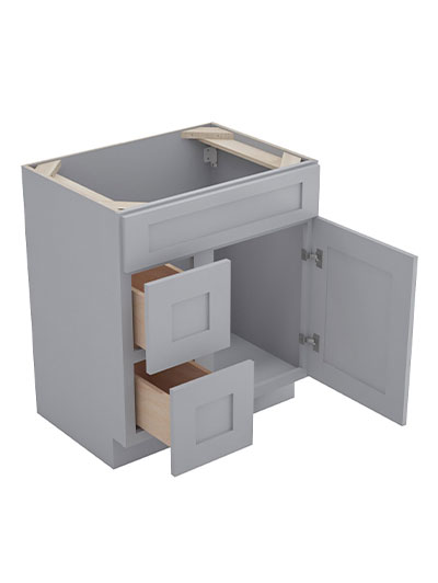 Lait Grey Shaker 30 in. W x 21 in. D x 34.5 in. H Double Left Drawer Vanity