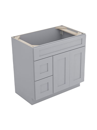 Lait Grey Shaker S3621bdl 2 Left Drawers Vanity Closed