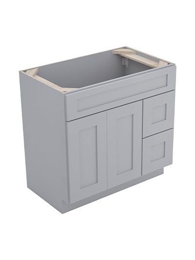 Lait Grey Shaker S3621bdr 2 Right Drawers Vanity Closed