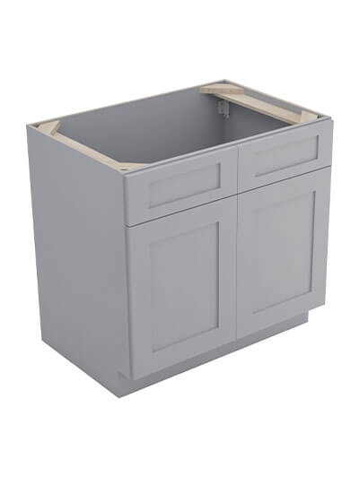 Lait Grey Shaker Sb33b 2 Door Sink Base Cabinet Closed