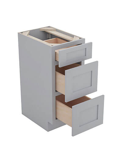 Lait Grey Shaker 15 in. W x 21 in. D x 34.5 in. H Three Drawer Base vanity