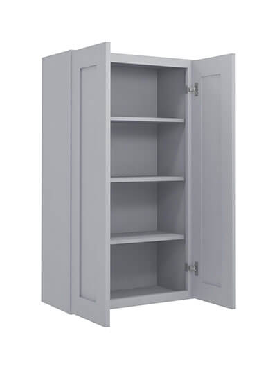 Lait Grey Shaker 27 in. W x 12 in. D x 42 in. H Double Door Wall Cabinet