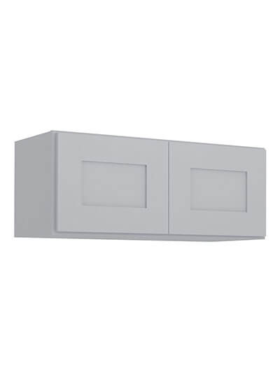 Lait Grey Shaker W3012b Double Door Bridge Wall Cabinet Closed