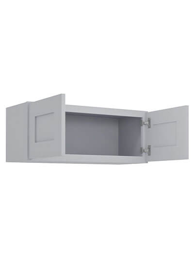 Lait Grey Shaker 30 in. W x 12 in. D x 12 in. H Double Door Bridge Wall Cabinet