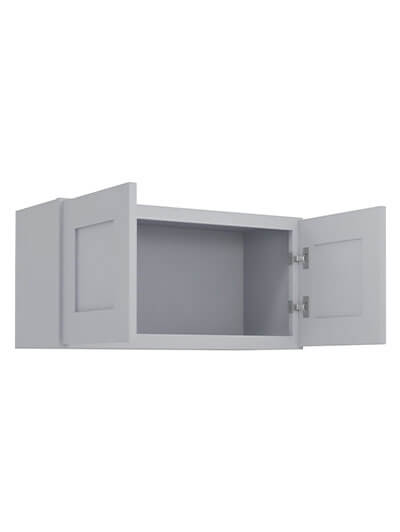 Lait Grey Shaker 30 in. W x 12 in. D x 15 in. H Double Door Bridge Wall Cabinet