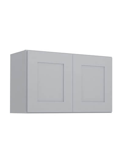 Lait Grey Shaker W3018b Double Door Bridge Wall Cabinet Closed