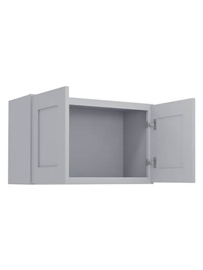 Lait Grey Shaker 30 in. W x 12 in. D x 18 in. H Double Door Bridge Wall Cabinet