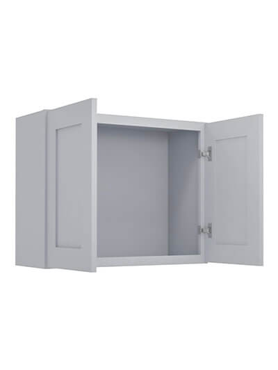 Lait Grey Shaker 30 in. W x 12 in. D x 24 in. H Double Door Bridge Wall Cabinet