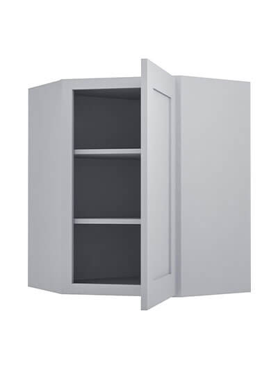 Lait Grey Shaker 24 in. W x 12 in. D x 30 in. H Diagonal Corner Wall Cabinet