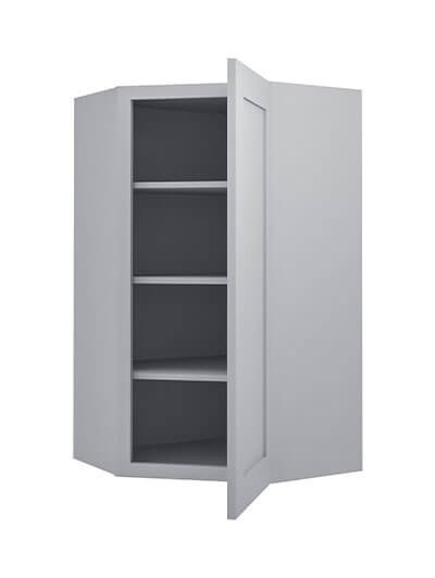 Lait Grey Shaker 24 in. W x 12 in. D x 42 in. H Diagonal Corner Wall Cabinet