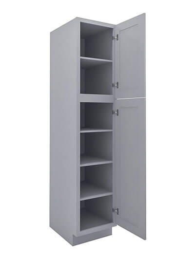 Lait Grey Shaker 18 in. W x 24 in. D x 90 in. H Double Door Pantry Cabinet